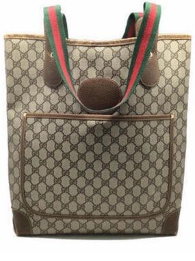 Vintage Gucci Brown Beige GG Supreme Tote Bag comes w/ COA and plain Duster Bag